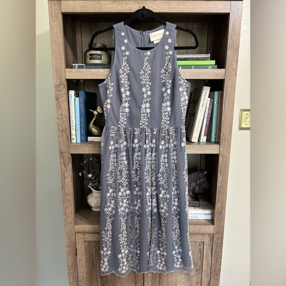 {BHLDN} Parsons Embroidered Floral Dress, Size 6